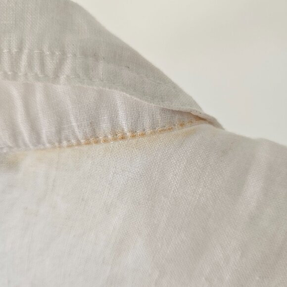 Kalkanci White Linen Button-Up Shirt w/Waist Pockets - Picture 3 of 7